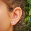 collection ephemere boucles d'oreilles en or gris, diamants de synthese systeme alpa