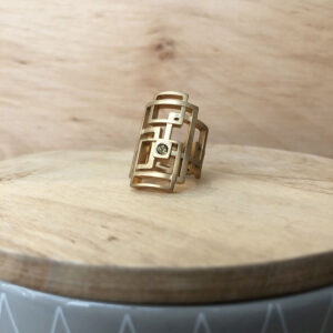 bague labyrinthe vermeil rose saphir prune lignes tracé collection femme