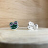 boutons de manchettes jungle grenouille argent laque 2 | 26 Passage, Créatrice de bijoux à Paris boutons de manchette collection le masculin jungle grenouille laque vue profil bijoux homme