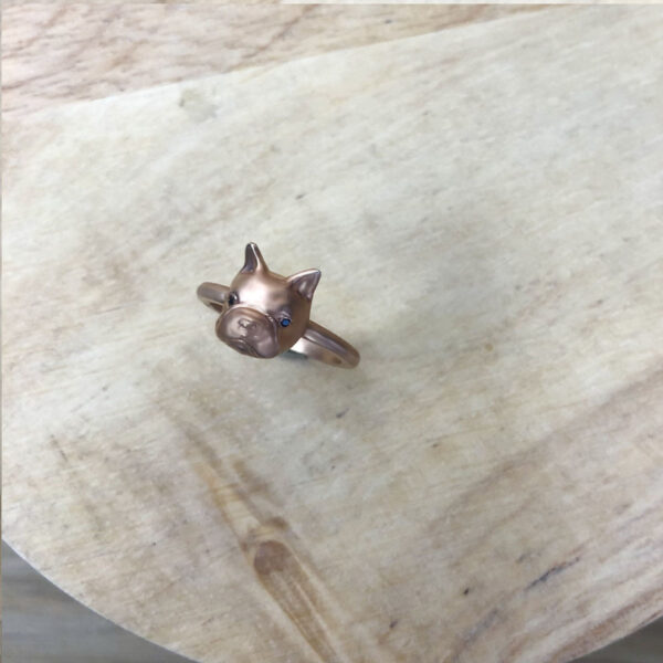 3 bagues bouledogue petit modele en argent pierres dans les yeux collection les animaux
