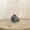 bague galaxie argent rhodie perles tahiti et quartz fume diamants gris tsavorite vue profil | 26 Passage, Créatrice de bijoux à Paris bague galaxie argent rhodie perles tahiti et quartz fume diamants gris tsavorite vue profil