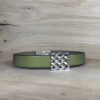 bracelet cuir kaki motif celtique argent | 26 Passage, Créatrice de bijoux à Paris bracelet motif argent tressage sur cuir kaki motif celtique collection les masculins bijoux homme