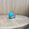 chevaliere filaire argent cabochon amazonite trois quart collection subtiles