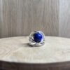 bague nid argent perle de lapis lazuli vue face collection pierres