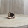 bague nid vermeil perle de quartz fume vue face collection pierres