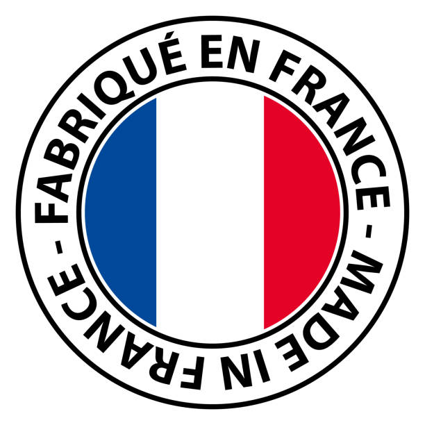Fabriqué en France. Made in France. Vector button icon illustration. | 26 Passage, Créatrice de bijoux à Paris Fabriqué en France. Made in France. Vector button icon illustration.